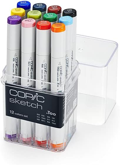 Copic Sketch, Alcohol-Based Markers, 12pc Set, Basic